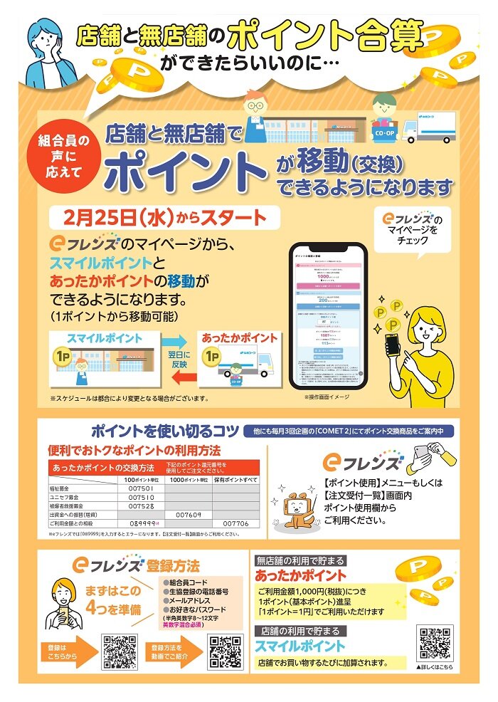 2026年2月25日～店舗と無店舗のポイント移動（交換）スタート