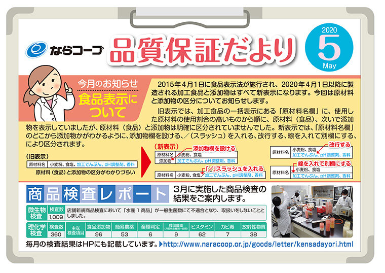 品質保証＆声だより5月号を発行しました