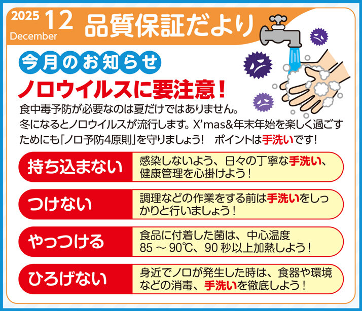 品質保証だより12月号を発行しました